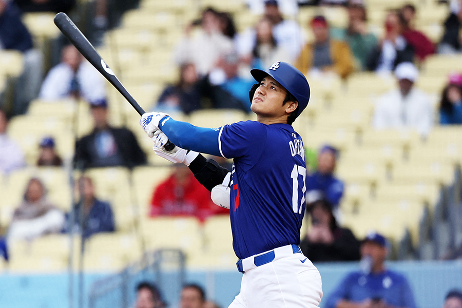 エンゼルスとのオープン戦に出場したドジャースの大谷翔平【写真：ロイター】