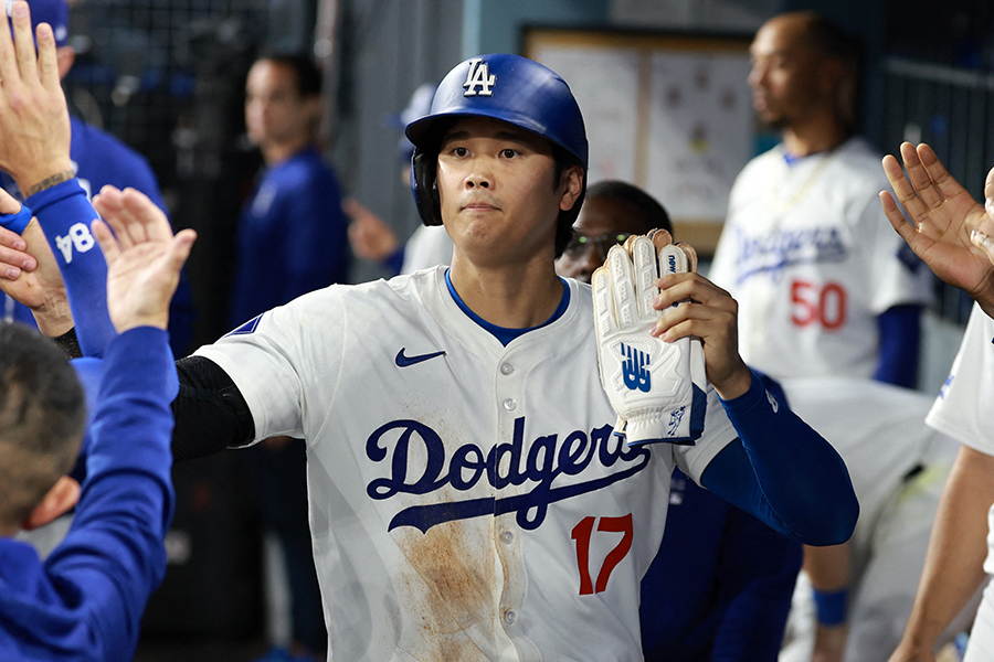 本拠地ブレーブス戦に出場したドジャースの大谷翔平【写真：ロイター】