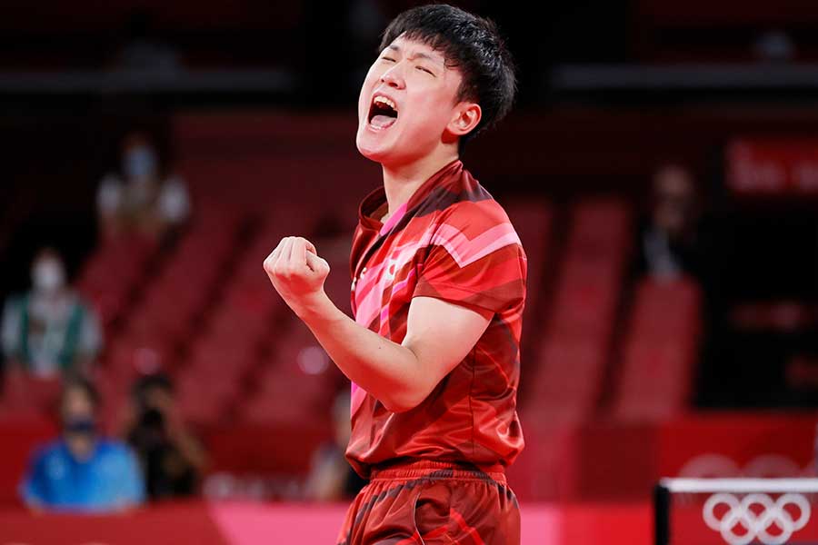 東京五輪に出場した卓球男子の張本智和【写真：Getty Images】