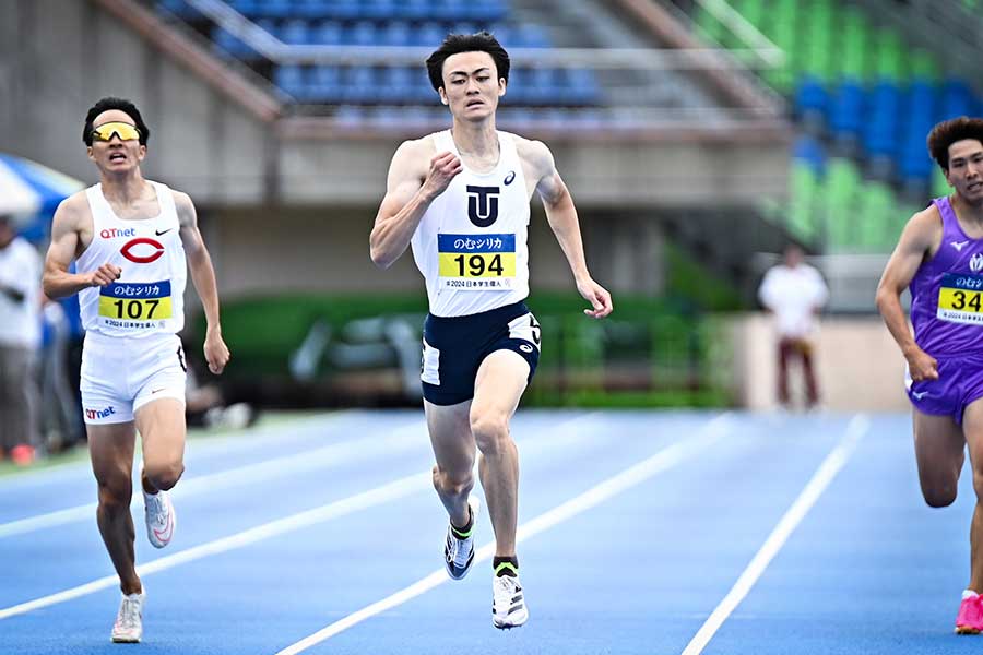 男子400メートルで優勝した山本嶺心【写真：中戸川知世】