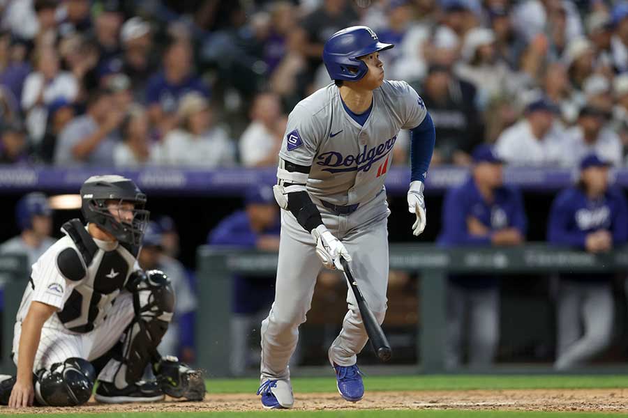 ロッキーズ戦に出場したドジャースの大谷翔平【写真：Getty Images】