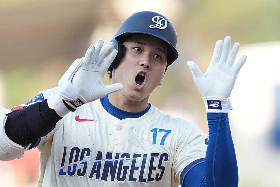 ブルワーズ戦で28号HRを放ったドジャースの大谷翔平【写真：Getty Images】