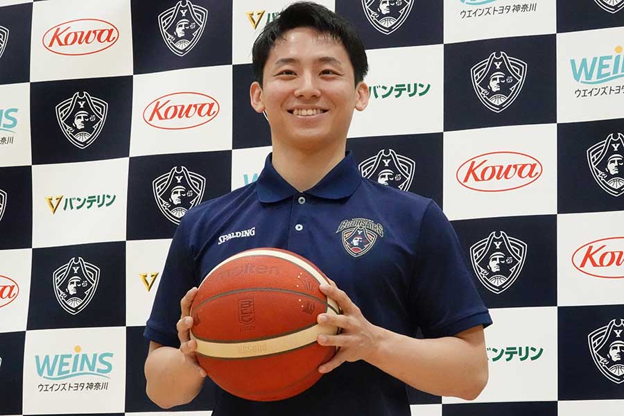 NBA挑戦へ会見を行った河村勇輝【写真：編集部】