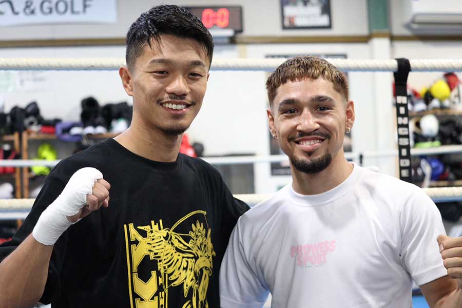 中谷と合宿も行っていた親友のアンソニー・オラスクアガ（右）【写真：浜田洋平】