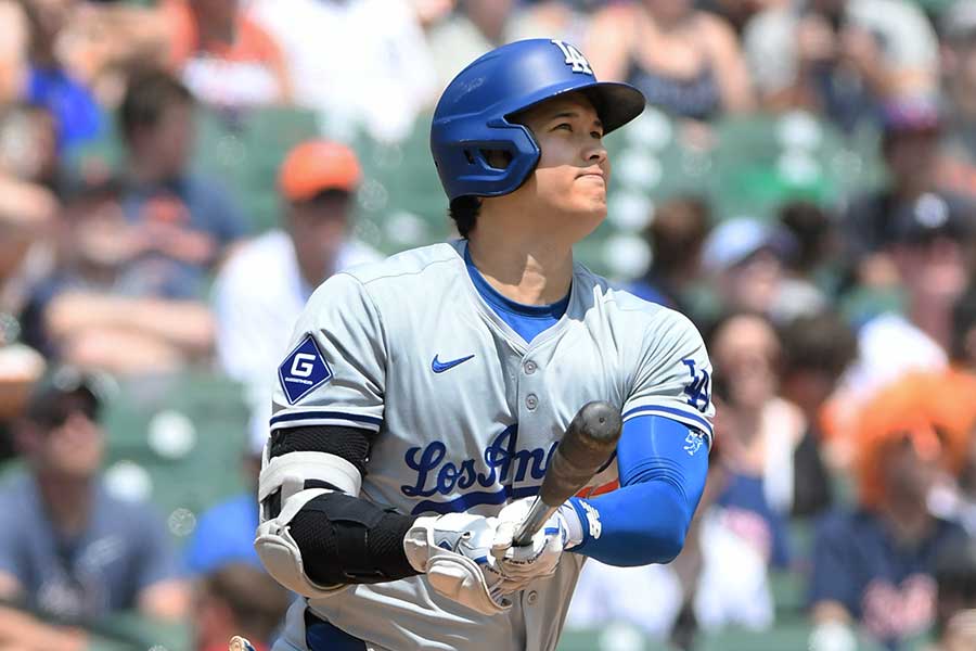 メジャー通算200号となる29号ソロを放つドジャースの大谷翔平【写真：Getty Images】