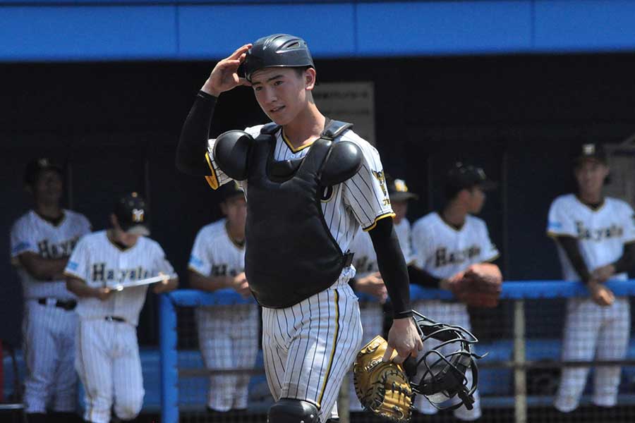 山野井は主将として、捕手としてノーシードからの快進撃を支えた【写真：山野邊佳穂】