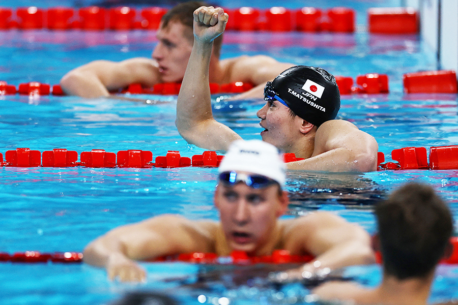 男子400メートル個人メドレーで銀メダルを獲得した松下知之【写真：ロイター】