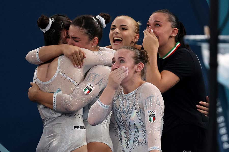 体操女子の団体総合で銀メダルに輝いたイタリア【写真：ロイター】