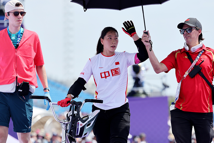 女子BMXフリースタイル・パーク決勝に出場したスン・ジアキ【写真：Getty Images】