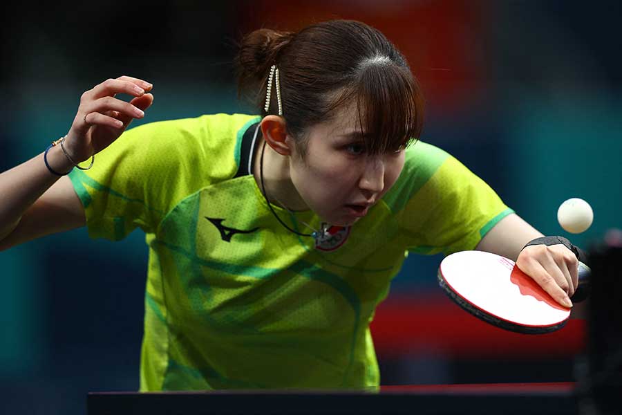 卓球女子シングルス準決勝、孫穎莎に敗戦した早田ひな【写真：ロイター】