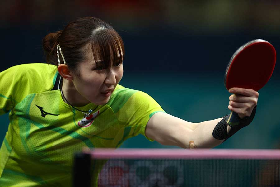 卓球女子シングルス準決勝、孫穎莎に敗戦した早田ひな【写真：ロイター】