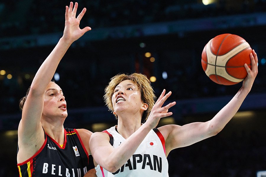 ベルギー戦でシュートする林咲希【写真：FIBA提供】