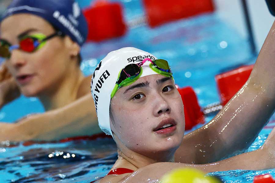 女子50メートル自由形に出場した張雨霏【写真：ロイター】