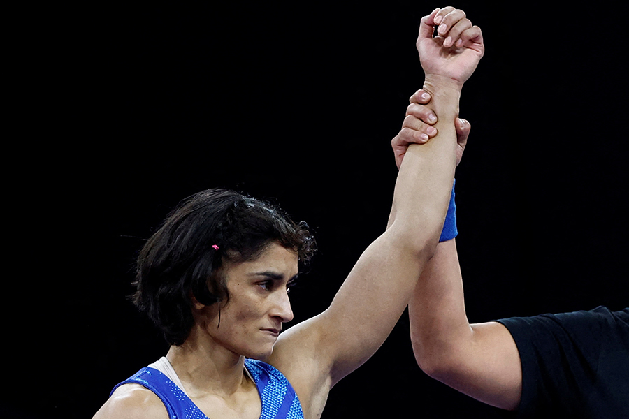 パリ五輪レスリング女子フリースタイル50キロ級に出場したビネシュ【写真：ロイター】