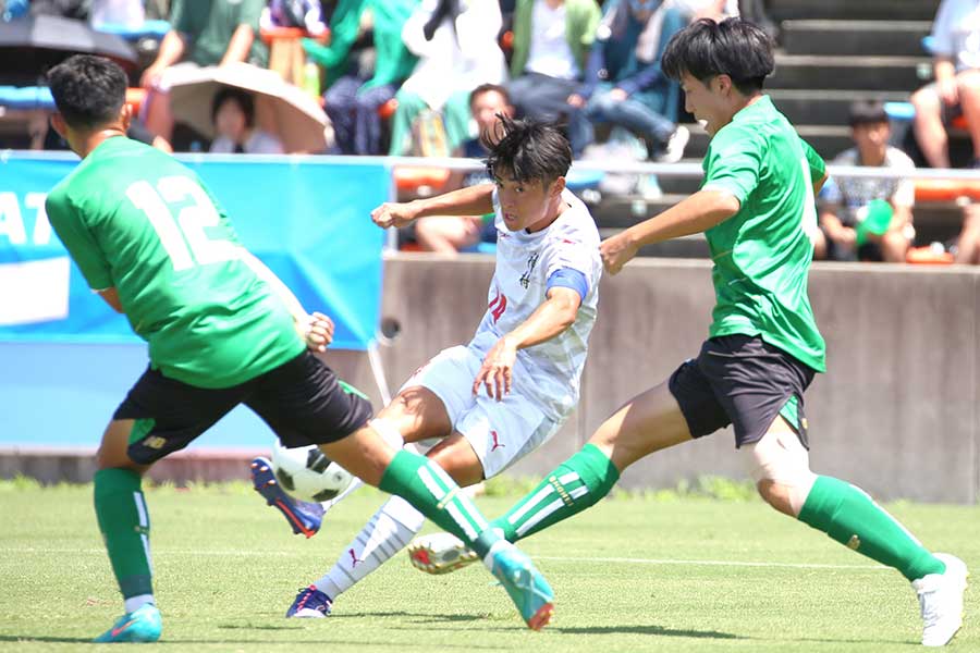 今大会で9得点を記録した神村学園の名和田我空。決勝では不発に終わった【写真：平野貴也】