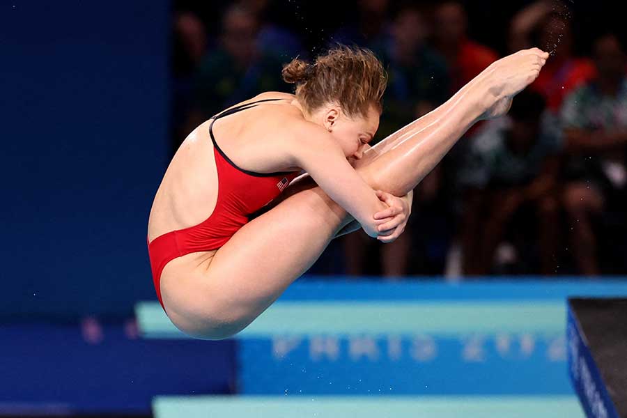 女子3メートル板飛込に出場した米国のアリソン・ギブソン【写真：ロイター】