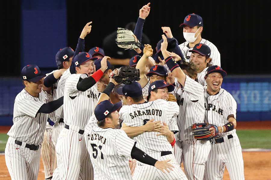 無観客の開催で金メダルを獲得した野球日本代表【写真：Getty Images】