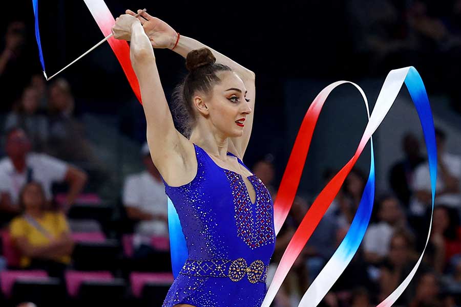 新体操女子個人総合で銀メダルを獲得したポリャナ・カレイン【写真：ロイター】