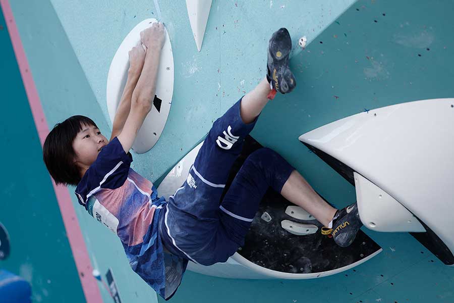 スポーツクライミング複合女子決勝に出場した森秋彩【写真：ロイター】