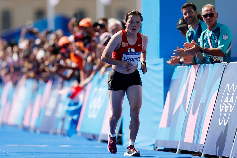 パリ五輪女子マラソンを走るキンツァン・ラモ【写真：ロイター】