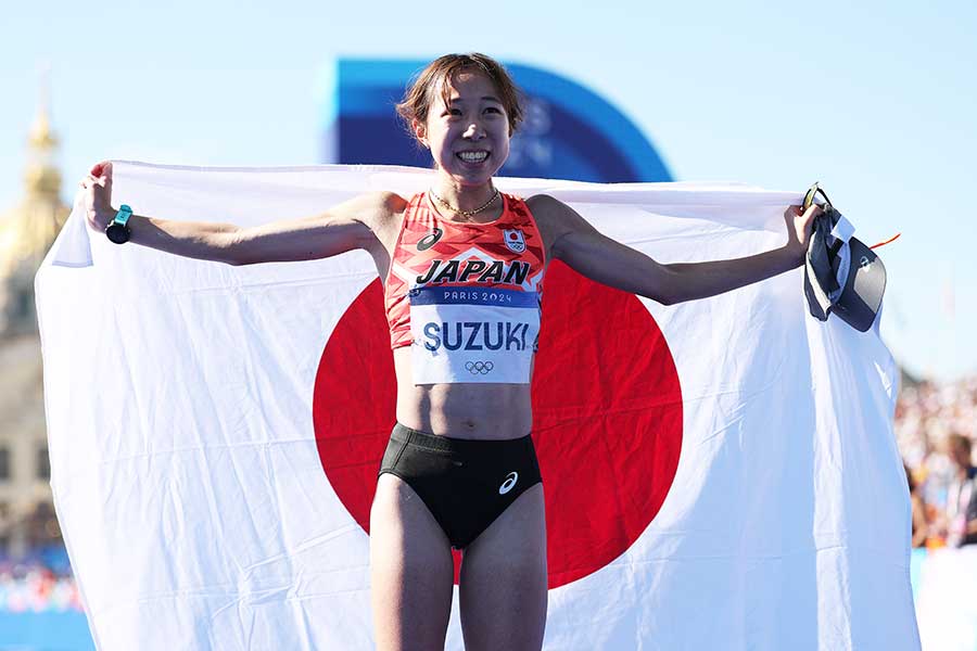 パリ五輪女子マラソンで6位入賞した鈴木優花【写真：Getty Images】