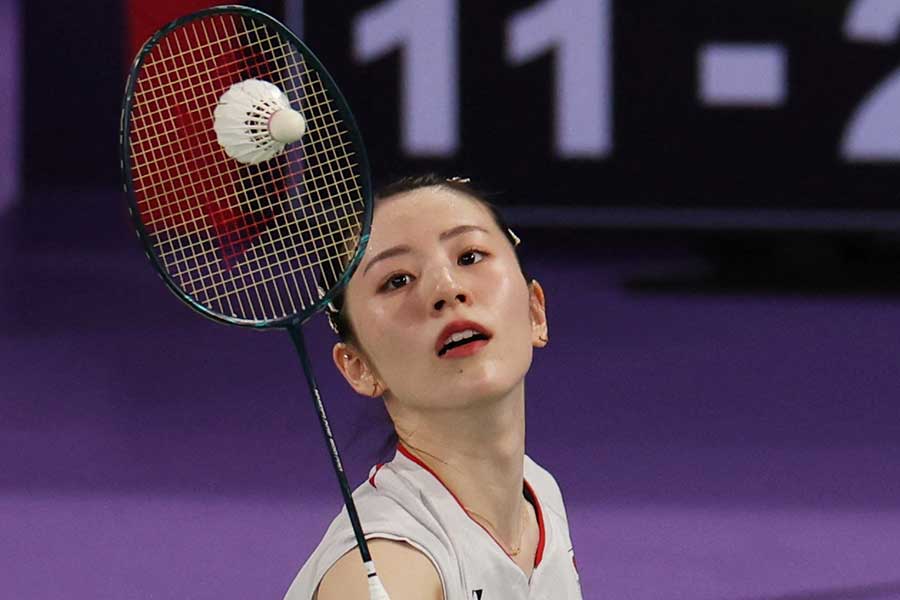 パリ五輪のバドミントン女子ダブルスに出場した志田千陽【写真：ロイター】