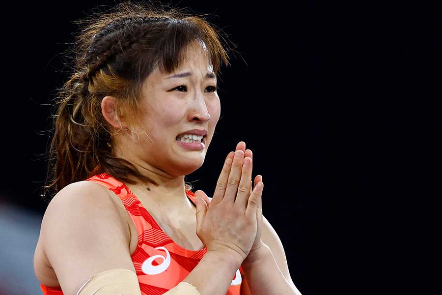 パリ五輪レスリング女子フリースタイル50キロ級に出場した須崎優衣【写真：ロイター】