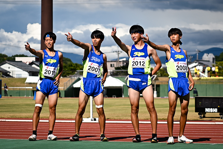 男子400メートルリレーで3位になった東陽【写真：中戸川知世】