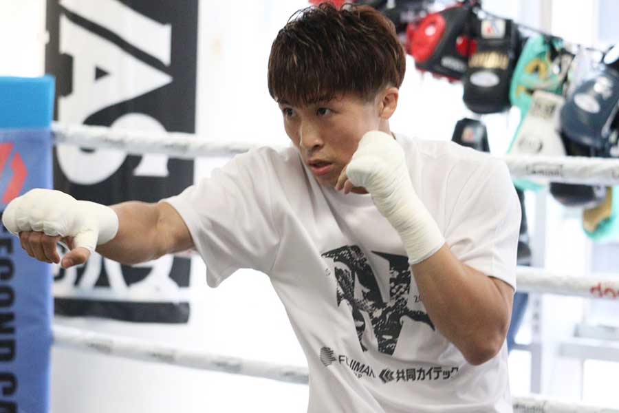 TJ・ドヘニー戦に向けて公開練習を行った井上尚弥【写真：浜田洋平】