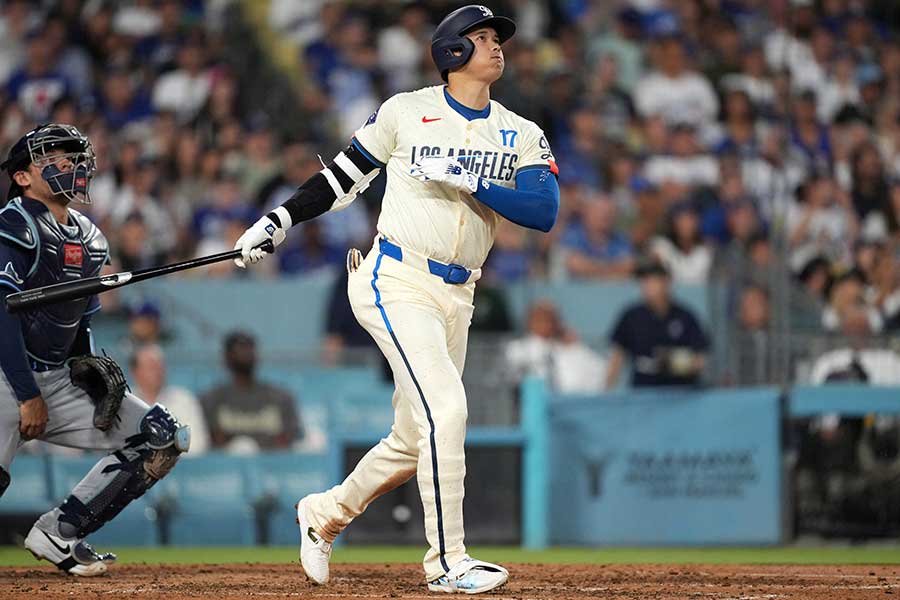 本拠地レイズ戦で41号2ランを放ったドジャースの大谷翔平【写真：ロイター】