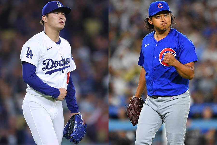 ドジャースの山本由伸（左）とカブスの今永昇太【写真：Getty Images】