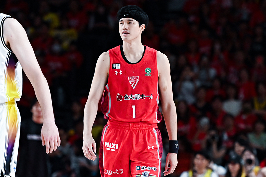 プレシーズンゲーム初戦、千葉ジェッツとしてBリーグ初出場した渡邊雄太【写真：中戸川知世】