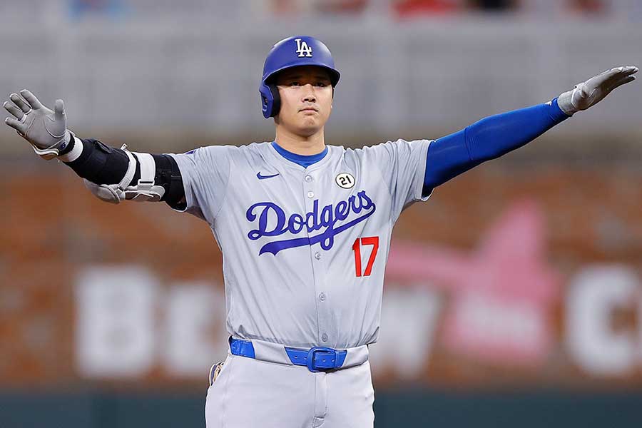 敵地ブレーブス戦に出場したドジャースの大谷翔平【写真：Getty Images】