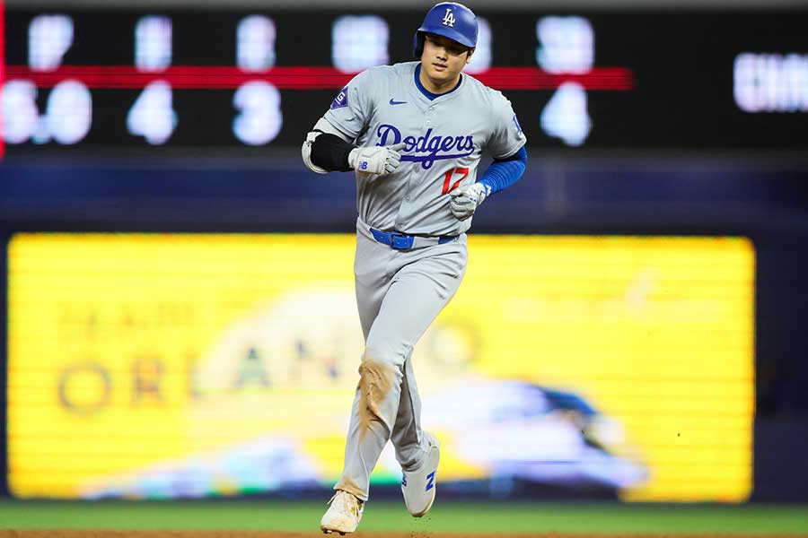 敵地マーリンズ戦に出場したドジャースの大谷翔平【写真：ロイター】