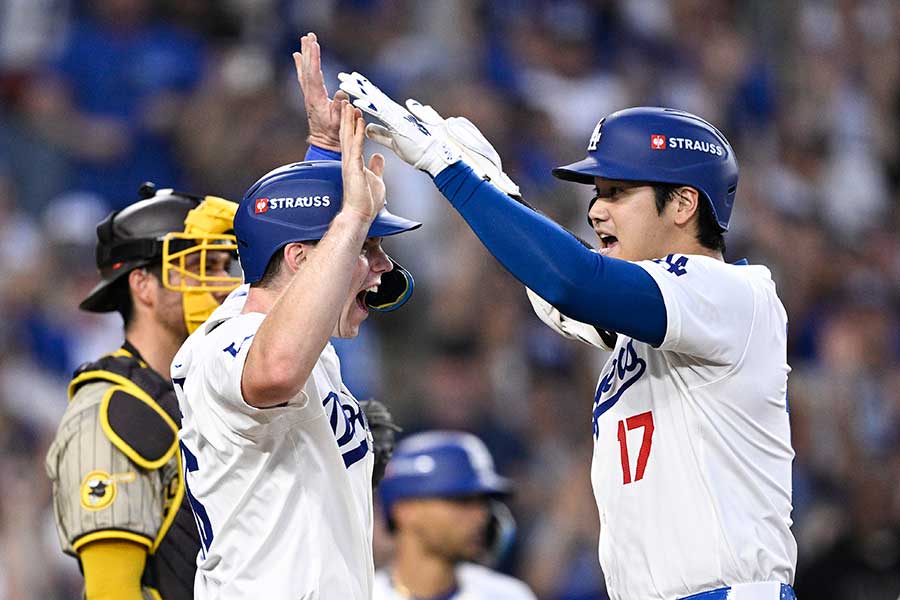 同点3ランを放ったドジャースの大谷翔平【写真：Getty Images】