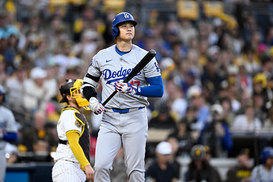 地区シリーズ第3戦に出場しているドジャースの大谷翔平【写真：ロイター】