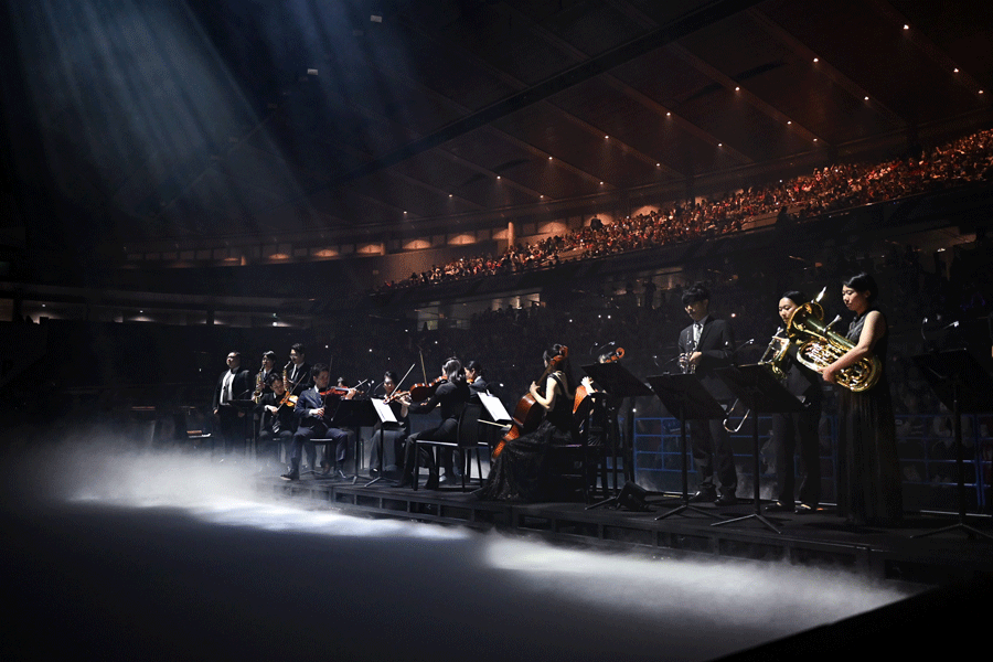 オーケストラが生演奏する演出もあった【写真：中戸川知世】