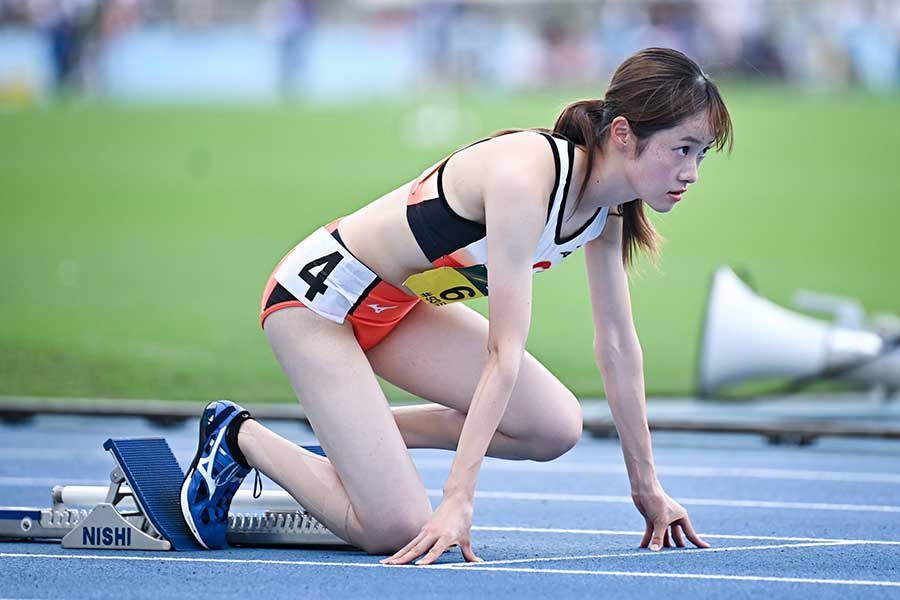 飯田はレース後、支えてくれた人たちに感謝した【写真：中戸川知世】