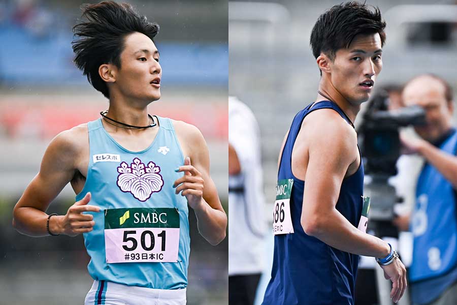 第93回日本インカレに出場した鵜澤飛羽（左）と柳田大輝（右）【写真：中戸川知世】