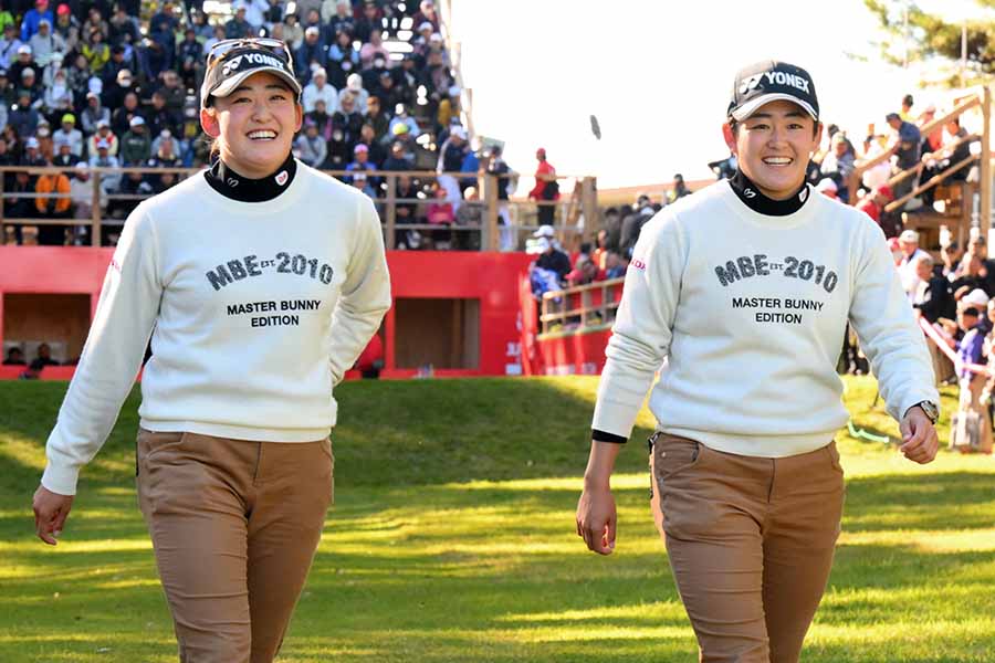 JLPGAツアーチャンピオンシップリコーカップに出場している岩井明愛、千怜（左）【写真：Getty Images】