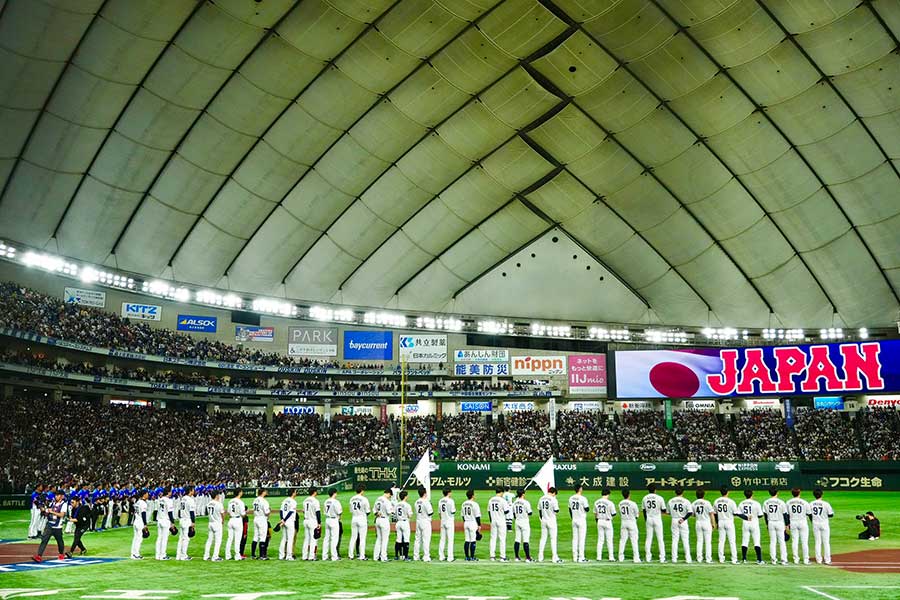 台湾代表と対戦した侍ジャパン【写真：小林靖】