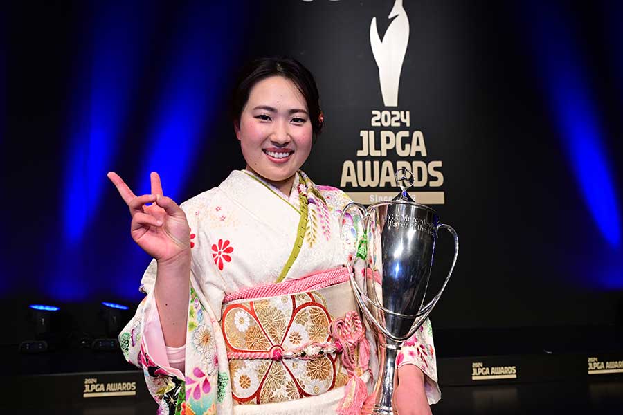 JLPGA年間表彰式に出席した竹田麗央【写真：Getty Images】