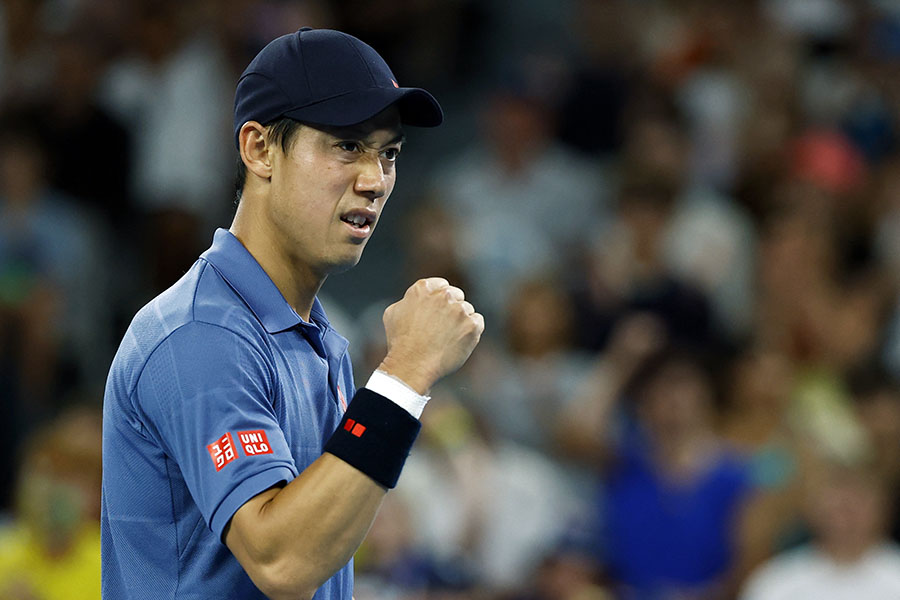 全豪OPで6年ぶりに初戦を突破した錦織圭【写真：ロイター】