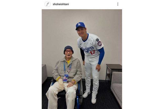 大谷翔平、突然の長嶋茂雄氏との2ショット公開にファン感涙 CM共演話題