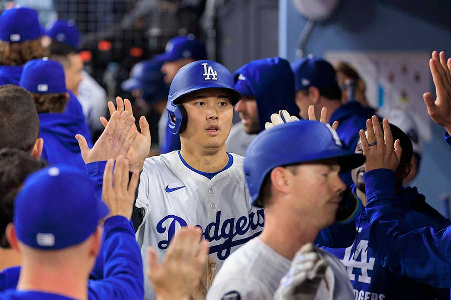 3回に5号ソロを放ったドジャースの大谷翔平【写真：IMAGO / ZUMA Press Wire】