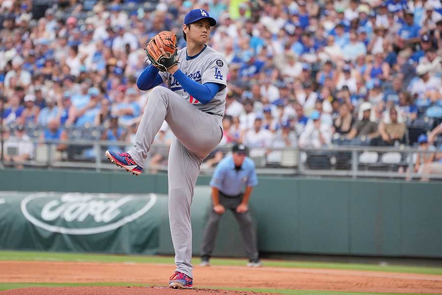 ロイヤルズ戦に先発したドジャースの大谷翔平【写真：Getty Images】