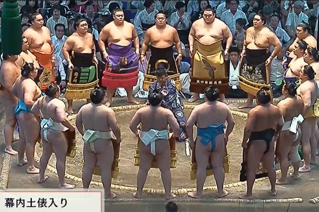 大相撲中継で視聴者凝視「わざと裏返しに？」 目立つ化粧まわしが話題