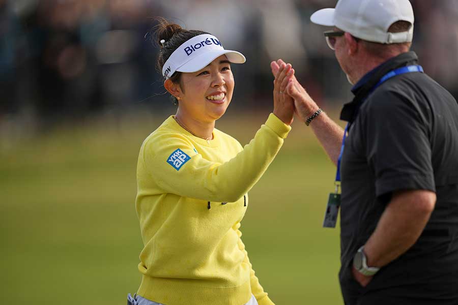 AIG全英女子オープンで優勝した山下美夢有【写真：PA Images/アフロ】