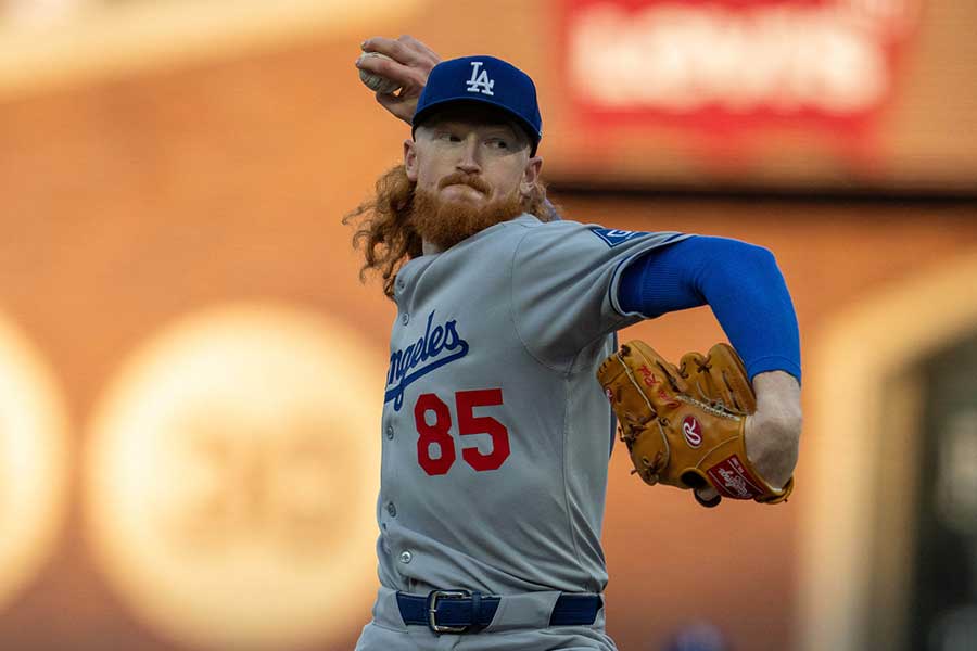 ドジャース時代のダスティン・メイ【写真:ロイター】