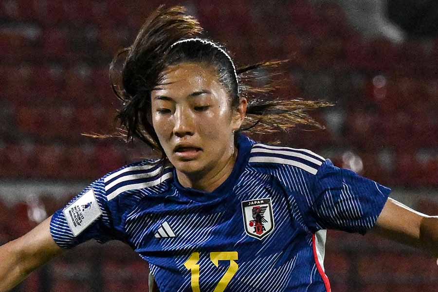 サッカー女子日本代表の津田愛乃音【写真：新華社/アフロ】